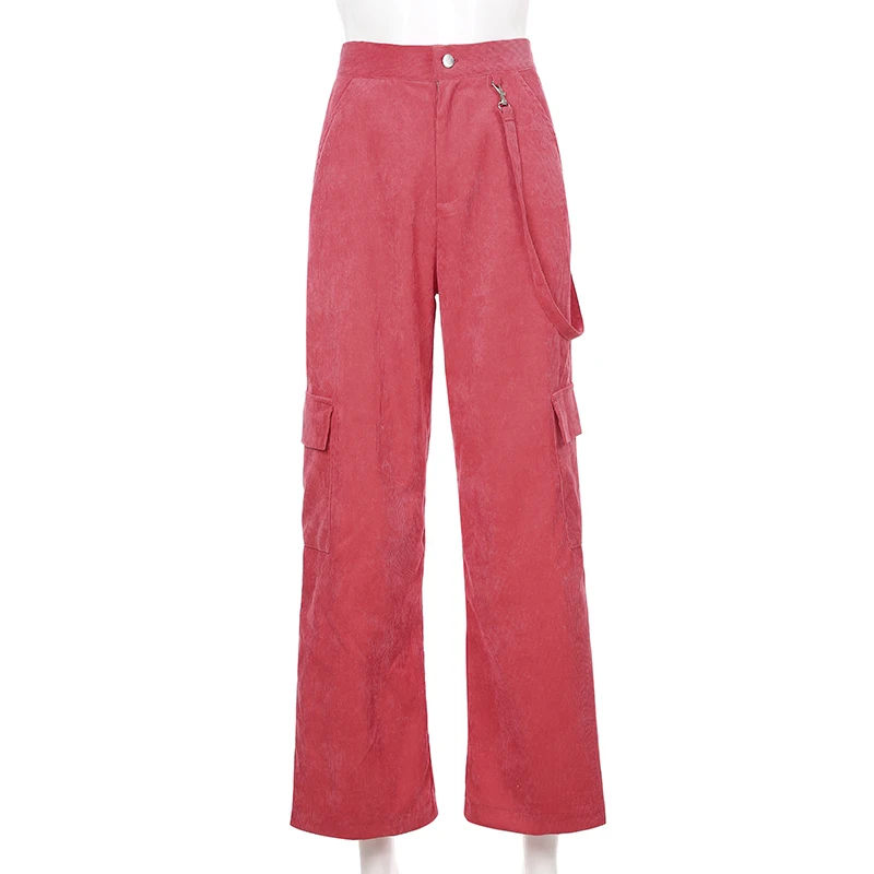 Weekeep Women Casual Pockets Patchwork Cargo Pants 2020 High Waist Straight Trousers Women Pants Weekeep Women Casual Pockets Patchwork Cargo Pants 2020 High Waist Straight Trousers Women Pants