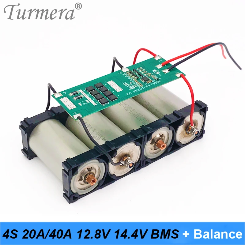 

Turmera 4S 40A 20A 12.8V 14.4V 32650 32700 Lifepo4 Battery BMS for Solar Panel and Electric Boat Uninterrupted Power Supply 12V