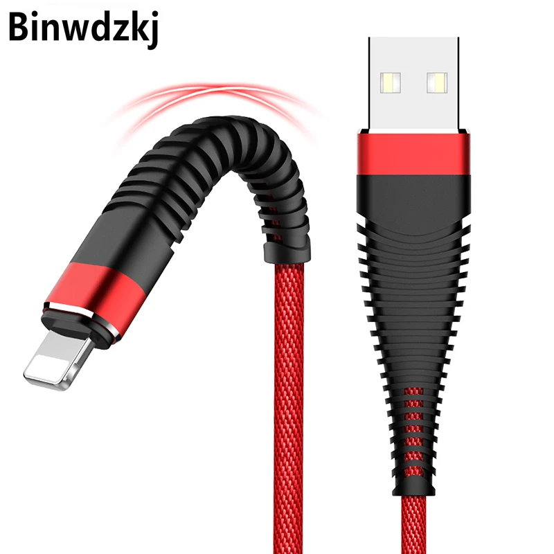 

Hi-Tensile USB Cable For iPhone Xs Max XR X 8 7 6 Plus 6s 5 iPad 2A Fast Charging Cable Cord Mobile Phone USB Data Cable 100CM