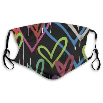 Fillter Cloth for Women Hearts Collection Reusable Windproof Cloth Half Face Ear Loops for Cycling Double Protection