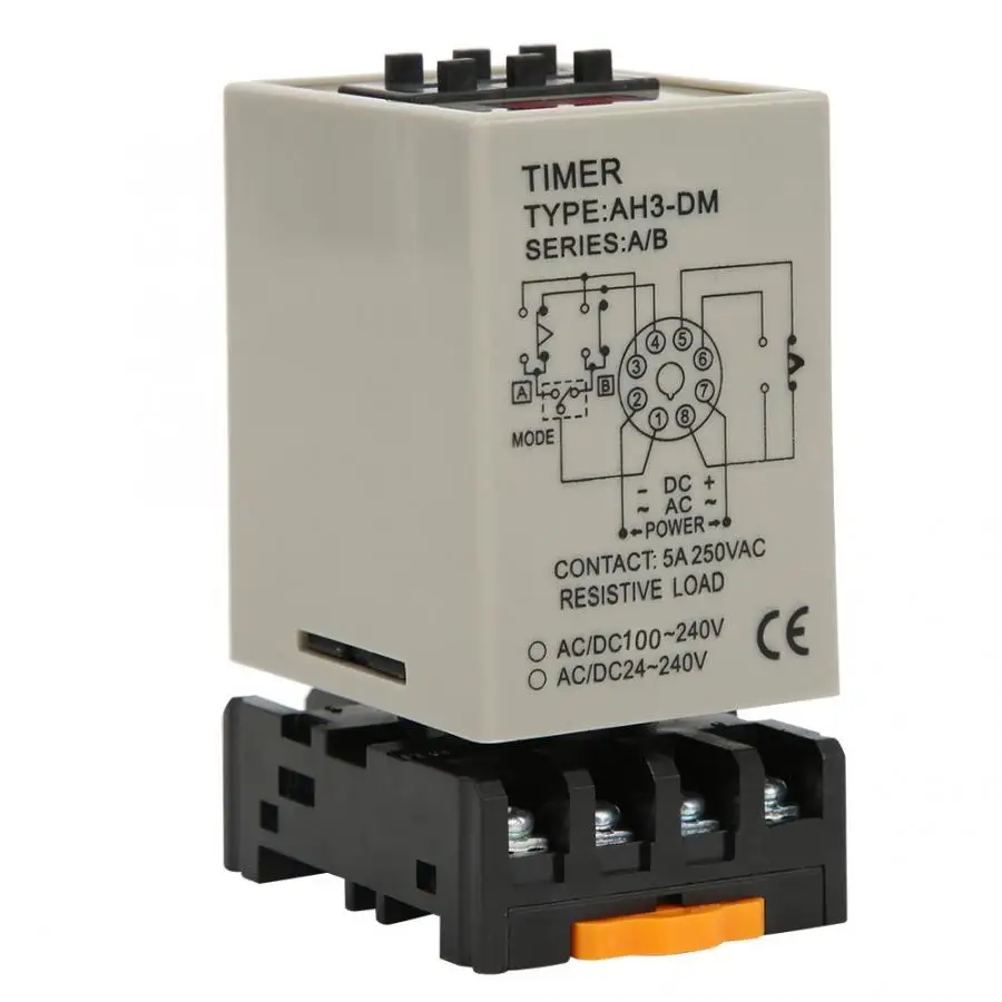 Time Delay Relay Timer Digital Display A/B Dual Mode with Base High Accuracy AC220V AH3-DM | Обустройство дома