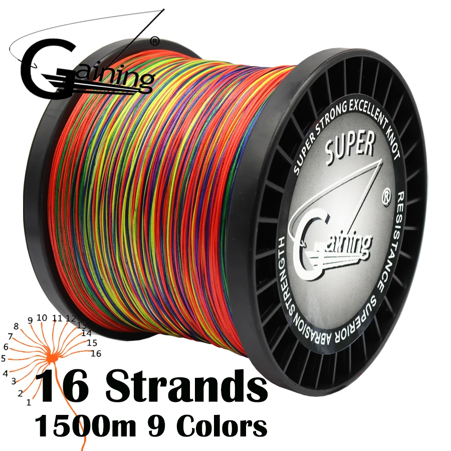Braided Fishing Line 16 Strands 1500m 59LB 94LB 127LB 220LB 308LB Super Strong Japanese Multifilament PE Braid Saltwater Wire
Braided Fishing Line 16 Strands 1500m 59LB 94LB 127LB 220LB 308LB Super Strong Japanese Multifilament PE Braid Saltwater Wire