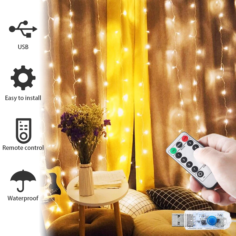 Remote LED String Lights Curtain USB Battery Fairy Lights Garland Led Wedding Party Christmas For Window Home Outdoor Decor
Remote LED String Lights Curtain USB Battery Fairy Lights Garland Led Wedding Party Christmas For Window Home Outdoor Decor