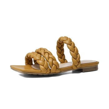 Lucyever Women Summer Slippers 2020 New Twist Weaving Flat Slippers Square Toe Outdoor Slides Female High Quality Casual Sandals
Lucyever Women Summer Slippers 2020 New Twist Weaving Flat Slippers Square Toe Outdoor Slides Female High Quality Casual Sandals