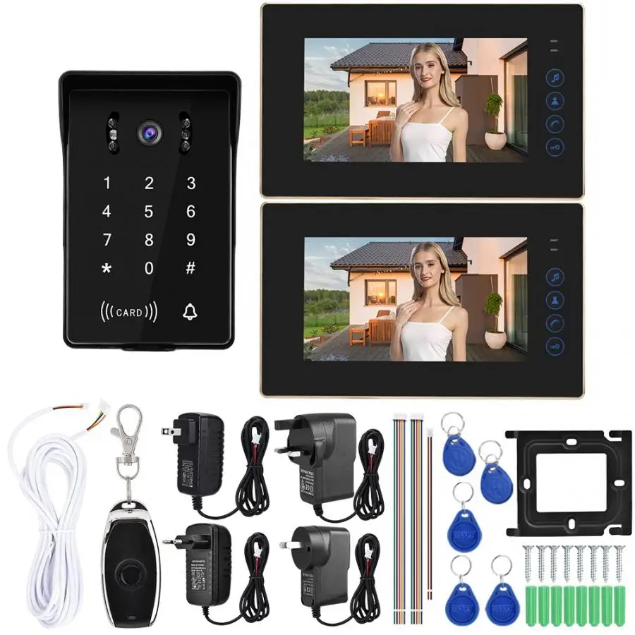 Video Intercom WJ720D6K 7 Inch Remote Unlock Intercom Doorbell One Infrared Camera Two Monitors videoportero HOT
Video Intercom WJ720D6K 7 Inch Remote Unlock Intercom Doorbell One Infrared Camera Two Monitors videoportero HOT