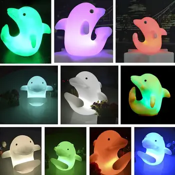 Cute White Creative Colorful Dolphin Night Light Color Changes Dolphin Romantic Lamp Christmas Night LED Light I2E3
Cute White Creative Colorful Dolphin Night Light Color Changes Dolphin Romantic Lamp Christmas Night LED Light I2E3