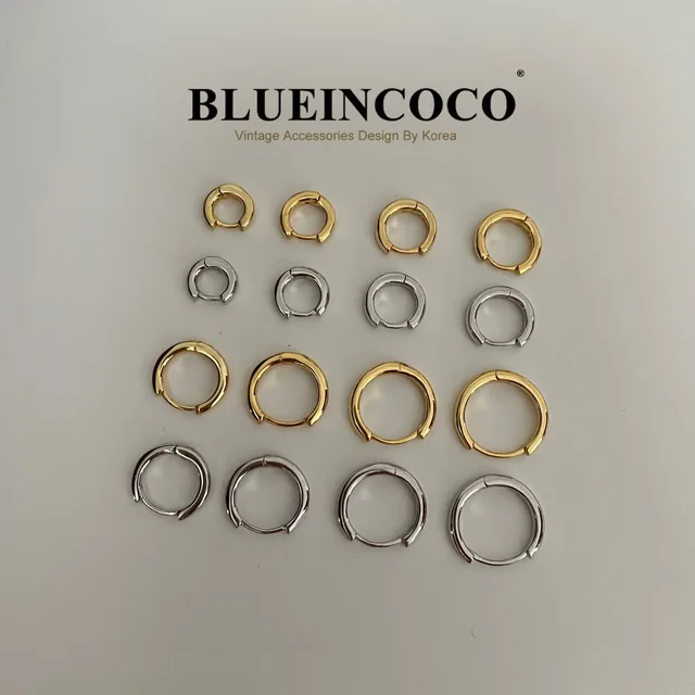 Boucle d'oreille ronde en argent Sterling 100% 925 véritable pour femmes, style bohème, Punk, unisexe, accessoires de bijoux 2