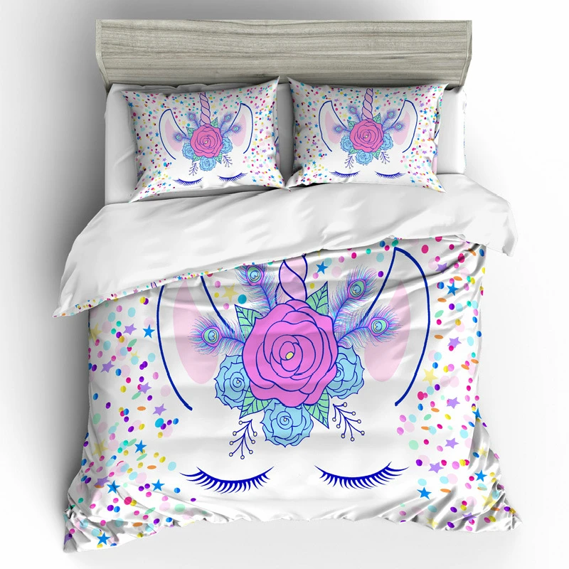 Bedding Set 3D Printed Rainbow Color Unicorn Set Bedding Three-piece With Pillowcase Queen King 12 Sizes Bedclothes Home Textile
Bedding Set 3D Printed Rainbow Color Unicorn Set Bedding Three-piece With Pillowcase Queen King 12 Sizes Bedclothes Home Textile