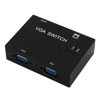 2-port VGA Video Box Selector 2 In 1 Out For LCD PC Adapter Splitter Smart Chip High Definition Digital Chip