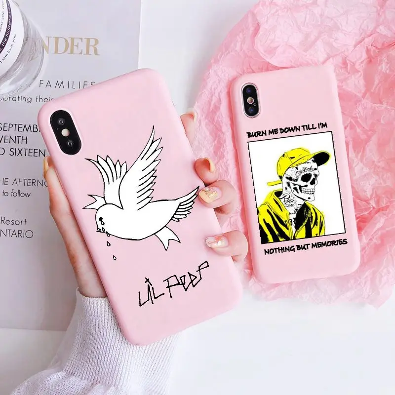 Мягкий пастельно розовый чехол для телефона Hellboy Lil Peep Life is Beautiful Cry Baby iPhone 11 12 Mini Pro