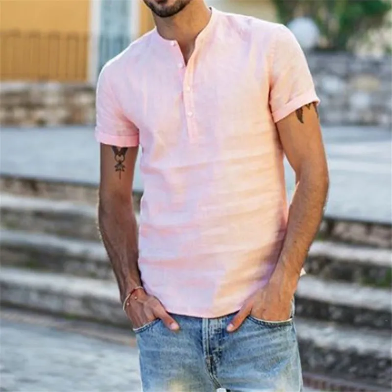 2021 New Cotton Linen Short Sleeve T Shirt Casual Men's Shirt Summer Solid Color Slim Body Stand Collar Button Shirt Men's M-3XL
2021 New Cotton Linen Short Sleeve T Shirt Casual Men's Shirt Summer Solid Color Slim Body Stand Collar Button Shirt Men's M-3XL