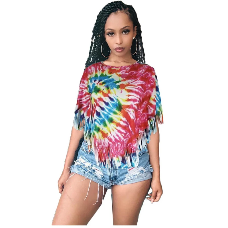 Boho Style 2019 Tie Dye Print Short Sleeve Tshirt Dress Vintage Retro Tassels Loose Asymmetrical Camisetas Feminina Ropa Mujer
Boho Style 2019 Tie Dye Print Short Sleeve Tshirt Dress Vintage Retro Tassels Loose Asymmetrical Camisetas Feminina Ropa Mujer