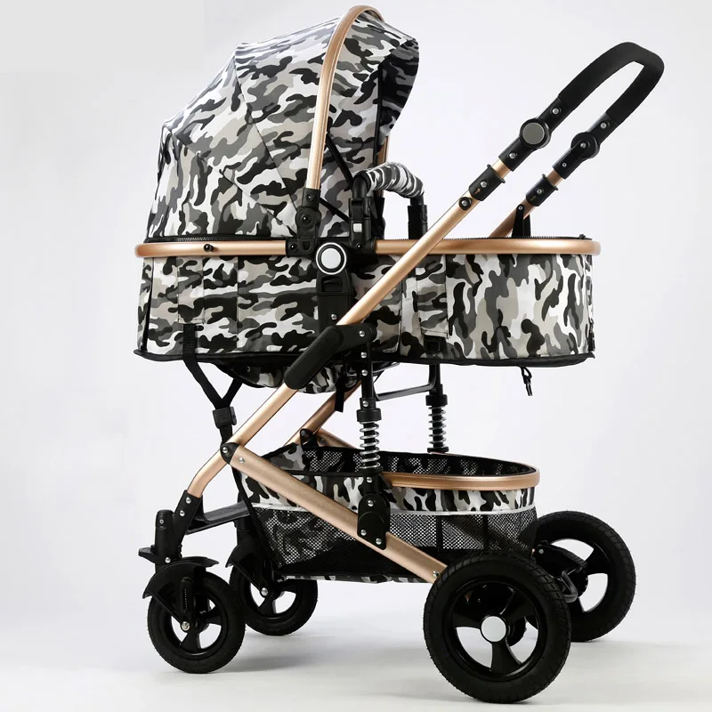 

Luxury 2 in 1 Baby Stroller High Landscape Pushchair Folding Carriage Gold Baby Pram Newborns Strollers 0-36 Months Children Car