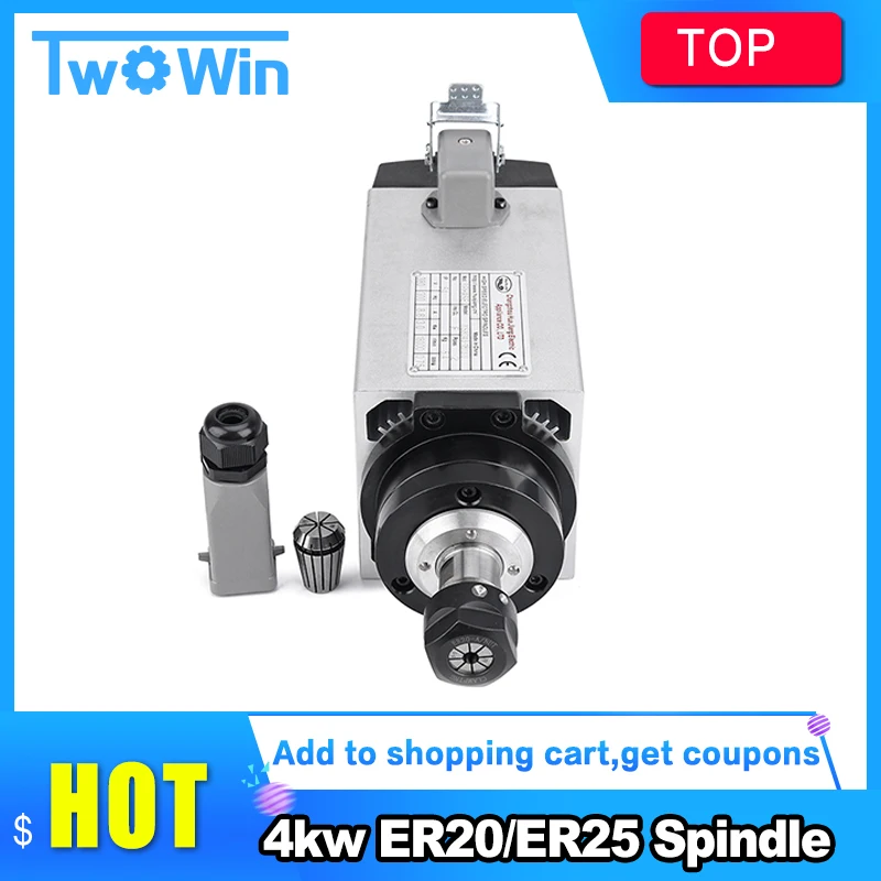 4kw ER20/ER25 Spindle Motor Air Cooled Motor cnc Spindle Motor Spindle 220V/380 CNC Square Milling Machine Tools For Engraving
4kw ER20/ER25 Spindle Motor Air Cooled Motor cnc Spindle Motor Spindle 220V/380 CNC Square Milling Machine Tools For Engraving