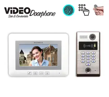 ZHUDELE Home Intercom System 7" LCD monitor Speakerphone intercom Color Video Door Phone doorbell Fingerprint&ID Card&Password
ZHUDELE Home Intercom System 7" LCD monitor Speakerphone intercom Color Video Door Phone doorbell Fingerprint&ID Card&Password