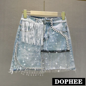 Denim Skirt Women Streetwear 2020 Summer New Ins High Waist Slimming Rhinestone Tassel A- Line Skirt Short Jeans Skirt
Denim Skirt Women Streetwear 2020 Summer New Ins High Waist Slimming Rhinestone Tassel A- Line Skirt Short Jeans Skirt
