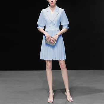 Seifermann Designer Summer Solid Chiffon Dress Women Lantern Sleeve Button Boho Vacation Slim Ladies Pleated Mini Short Dress
Seifermann Designer Summer Solid Chiffon Dress Women Lantern Sleeve Button Boho Vacation Slim Ladies Pleated Mini Short Dress