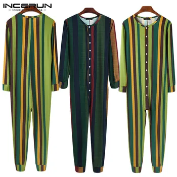 INCERUN Men Pajamas Jumpsuit Colorful Striped Long SLeeve Homewear Button Cozy Rompers Mens Leisure Comfortable Sleepwear S-5XL
INCERUN Men Pajamas Jumpsuit Colorful Striped Long SLeeve Homewear Button Cozy Rompers Mens Leisure Comfortable Sleepwear S-5XL