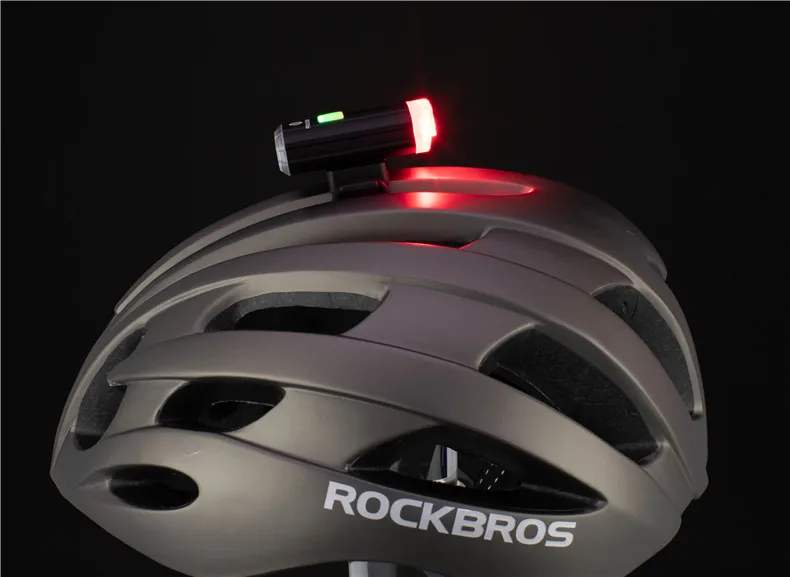 Discount ROCKBROS Cycling Bike Light Duplex Integrates Both Headlight and Safety Light USB Rechargeable MTB Helmet Front Handlebar Light 22