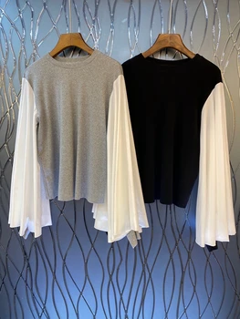 2020 Early Autumn New Women's round Neck Sleeves Irregular Color Matching Stitching Decorations Long Sleeves All-match Shirt 806
2020 Early Autumn New Women's round Neck Sleeves Irregular Color Matching Stitching Decorations Long Sleeves All-match Shirt 806