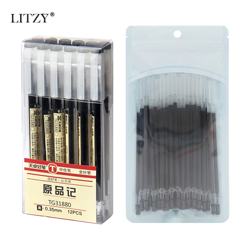 Ручка гелевая 0 35 мм черные/синие чернила 50 + 2 шт./компл. | Канцтовары для офиса и