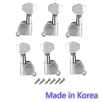 Set of Quality 3L3R Guitar Tuning Keys Pegs Machine Heads Tuners Gear Ratio 15:1 Made in Korea-Small Button
Set of Quality 3L3R Guitar Tuning Keys Pegs Machine Heads Tuners Gear Ratio 15:1 Made in Korea-Small Button