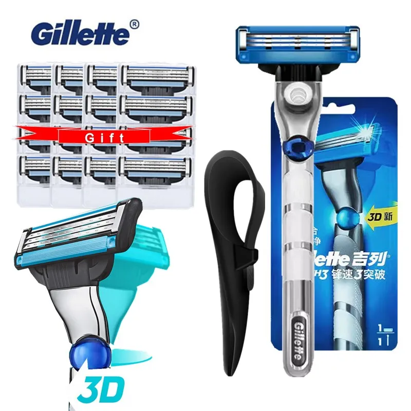 Gillette Mach 3 Turbo 3D Men Razor Handle Machine for Shaving Razor Blade 3 Layer Cassettes Shaver For Beard with Rubber Sleeve
Gillette Mach 3 Turbo 3D Men Razor Handle Machine for Shaving Razor Blade 3 Layer Cassettes Shaver For Beard with Rubber Sleeve