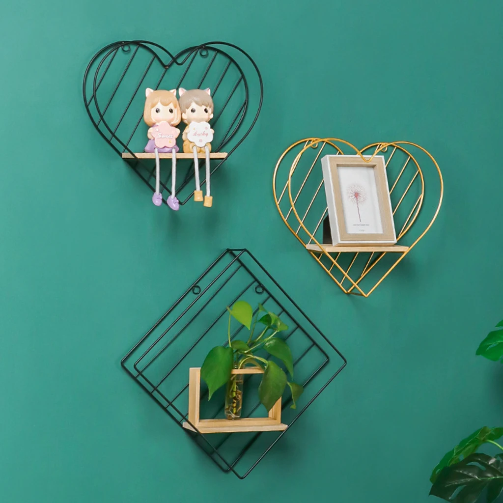 Geometric Floating Shelves, Wall Mounted, Modern Industrial Iron Wall Shelves, for Bedroom, Bathroom, Family Room, Kitchen Geometric Floating Shelves, Wall Mounted, Modern Industrial Iron Wall Shelves, for Bedroom, Bathroom, Family Room, Kitchen