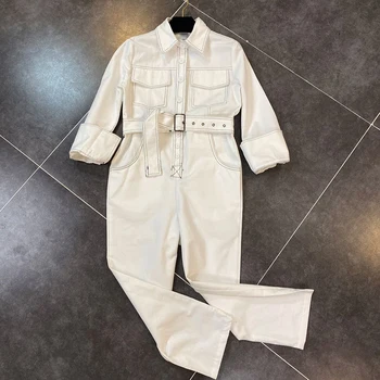 HIGH QUALITY Newest Fashion Runway 2020 Designer Jumpsuit Women's Contrast Topstitching Belted Jumpsuit
HIGH QUALITY Newest Fashion Runway 2020 Designer Jumpsuit Women's Contrast Topstitching Belted Jumpsuit