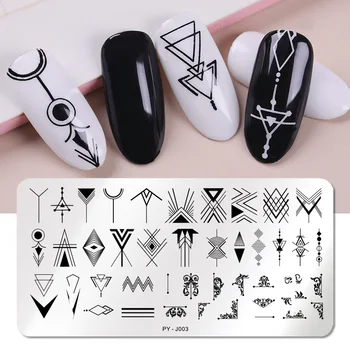 PICT YOU Rectangle Nail Stamping Plates Geometric Design Stainless Steel Nail Image Stamp Template Tools J003 
PICT YOU Rectangle Nail Stamping Plates Geometric Design Stainless Steel Nail Image Stamp Template Tools J003