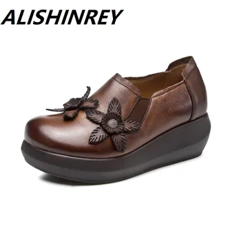ALISHINREY 2019 Handmade Spring Autumn Comfortable Women High Heel Wedge Shoes Genuine Leather Women's Shoes Ladies Pumps 
ALISHINREY 2019 Handmade Spring Autumn Comfortable Women High Heel Wedge Shoes Genuine Leather Women's Shoes Ladies Pumps