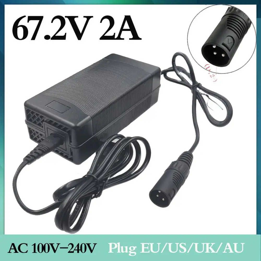 1 pc best price 67.2V2A 67.2V2A charger 60V electric trolley self balancing unicycle scooter skateboard charger with XLR3 p
1 pc best price 67.2V2A 67.2V2A charger 60V electric trolley self balancing unicycle scooter skateboard charger with XLR3 p
