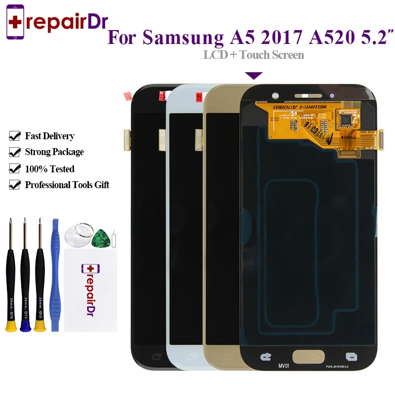 100% Tested For Samsung Galaxy A5 2017 LCD A520 SM-A520F LCD Display Touch Screen Digitizer Assembly For Samsung A5 Lcd+Frame
100% Tested For Samsung Galaxy A5 2017 LCD A520 SM-A520F LCD Display Touch Screen Digitizer Assembly For Samsung A5 Lcd+Frame