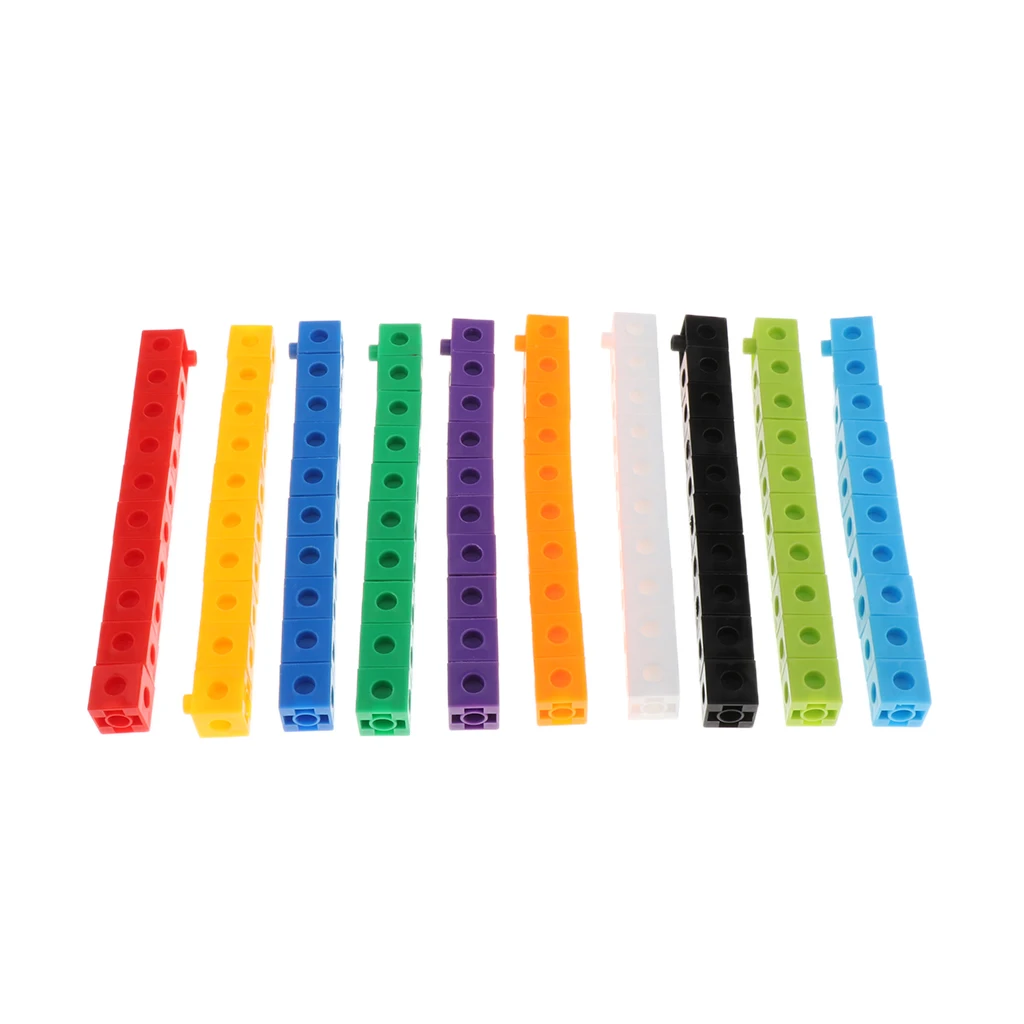 100Pcs 10 colors Multilink Linking Counting Cubes Snap Blocks Teaching Math Manipulative Kids Early Education Toy