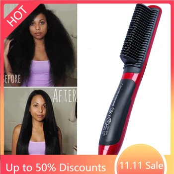 2 in 1 Rifny Hair Straightener Brush Anti Static Ceramic Straightening Comb Straightening Beard Comb For Men Beard Straightener 
2 in 1 Rifny Hair Straightener Brush Anti Static Ceramic Straightening Comb Straightening Beard Comb For Men Beard Straightener
