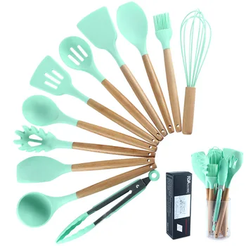 12-piece Set of Wooden Handle Silicone Kitchenware Set Non-stick Cooking Silicone Spatula Spoon Colander Kitchen Tools Cooking
12-piece Set of Wooden Handle Silicone Kitchenware Set Non-stick Cooking Silicone Spatula Spoon Colander Kitchen Tools Cooking