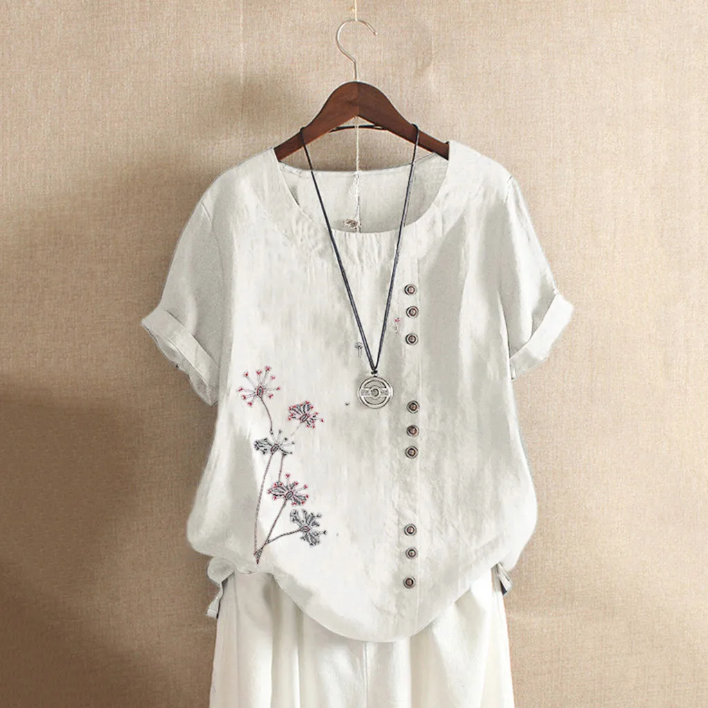 2019 Plus Size Summer Dandelion Print Shirts Boho Graphic Tees Women White Vantage Short Sleeve Buttons T Shirt Harajuku Tops 2#
2019 Plus Size Summer Dandelion Print Shirts Boho Graphic Tees Women White Vantage Short Sleeve Buttons T Shirt Harajuku Tops 2#