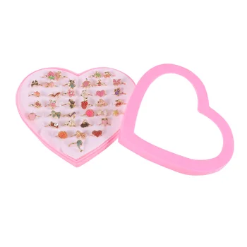 36Pcs Colorful Children Cute Adjustable Alloy Rings Sparkle with Heart Shape Display Case for Kids Birthday Party (Random Color)
36Pcs Colorful Children Cute Adjustable Alloy Rings Sparkle with Heart Shape Display Case for Kids Birthday Party (Random Color)