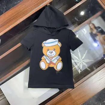 Y4145 2020 Summer boy black Tees Brand children's clothing sweet bear pattern shotrt-sleeved hooded T-shirt
Y4145 2020 Summer boy black Tees Brand children's clothing sweet bear pattern shotrt-sleeved hooded T-shirt