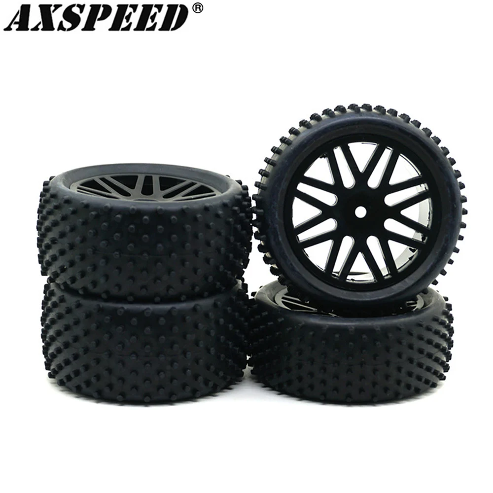 4PCS Black Front Rear Pentagram Plastic Wheel Rims + High Grip Rubber Tires Tyres for RC 1:10 Off-Road Car Buggy
4PCS Black Front Rear Pentagram Plastic Wheel Rims + High Grip Rubber Tires Tyres for RC 1:10 Off-Road Car Buggy