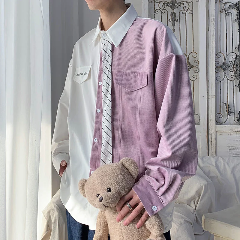 2021 Tie Men's Long Sleeve Splicing Color Shirts Tops Casual Students Streetwear Shirts Fashion Coats Camisa Masculina S-4XL
2021 Tie Men's Long Sleeve Splicing Color Shirts Tops Casual Students Streetwear Shirts Fashion Coats Camisa Masculina S-4XL