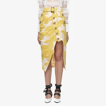 New In the summer of the SP with single belt decoration button cultivate morality split Skirts E0413
New In the summer of the SP with single belt decoration button cultivate morality split Skirts E0413