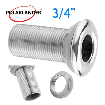 

3/4" Thru Hull Fitting Accessories Hardware Hose Barb 316 Stainless Steel Connector Water Drain for Marine Boat Drain Pipe Tube