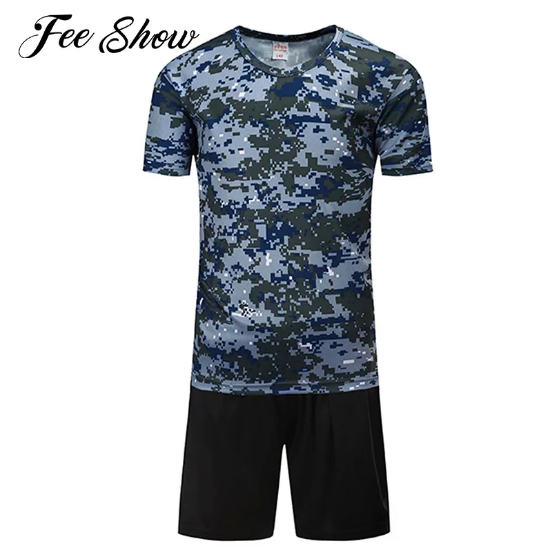 2Pcs Kids Boys Girls Student Workout Training Exercise Sets Summer Breathable Sport Suit Camouflage Print T-shirt Shorts Outfits
2Pcs Kids Boys Girls Student Workout Training Exercise Sets Summer Breathable Sport Suit Camouflage Print T-shirt Shorts Outfits