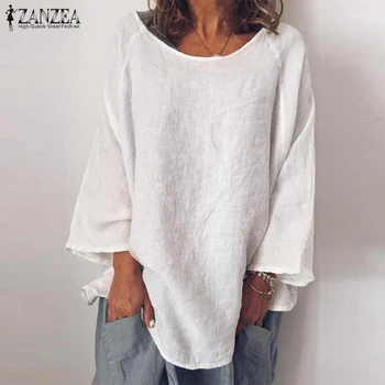 Women Solid Tunic Tops ZANZEA 2019 Autumn Long Sleeve Loose Blouse Casual O Neck Cotton Blusas Fashion Party Shirts Female S 5XL
Women Solid Tunic Tops ZANZEA 2019 Autumn Long Sleeve Loose Blouse Casual O Neck Cotton Blusas Fashion Party Shirts Female S 5XL