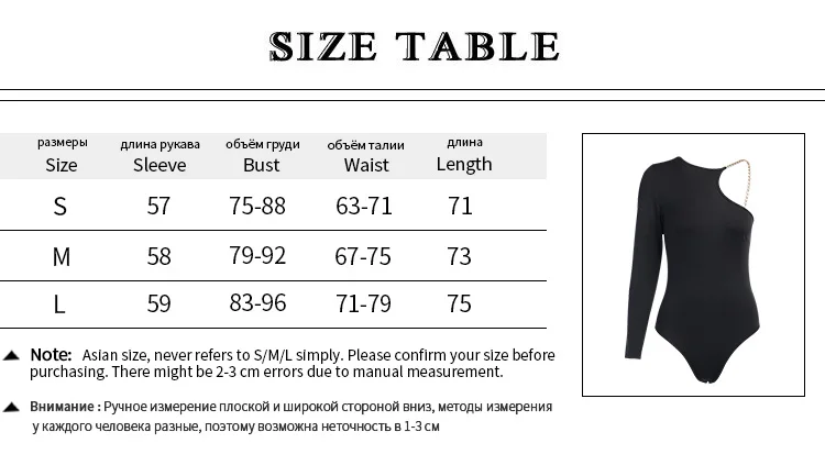WannaThis One-Sleeve Bodysuit Women Sexy Slim Elastic Off Shoulder Summer New Ladies Rompers Irregular Neck Solid Black Clubwear