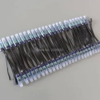 18AWG wire 100pcs/string DC12V 12mm WS2811 digital addressable RGB led pixel module node light,all BLACK wire,waterproof IP68