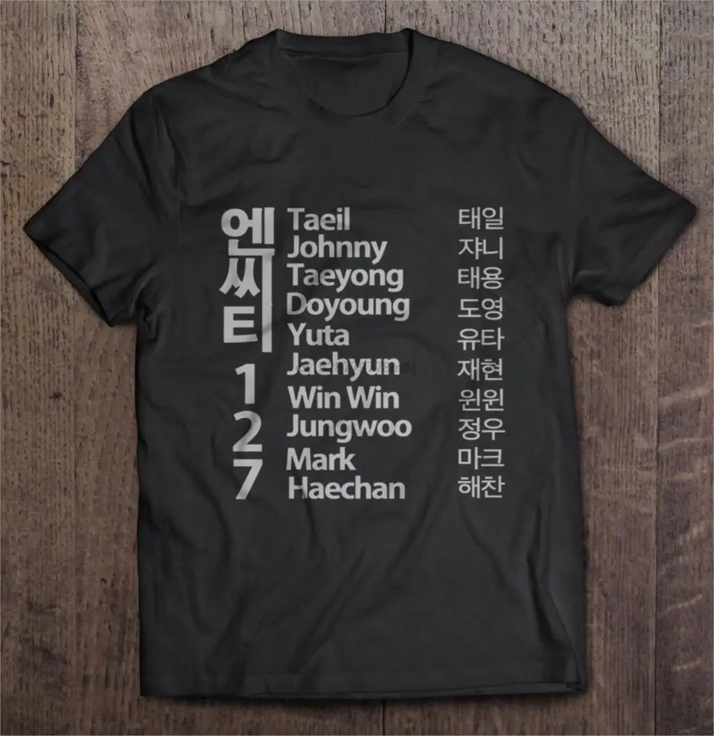 Nct 127 футболки с именами членов |
