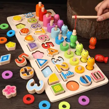Wooden Magnetic Fishing Toys Montessori Ducational Children Educational Gift Five In One Matching Plate Logarithmic Plate Game 
Wooden Magnetic Fishing Toys Montessori Ducational Children Educational Gift Five In One Matching Plate Logarithmic Plate Game