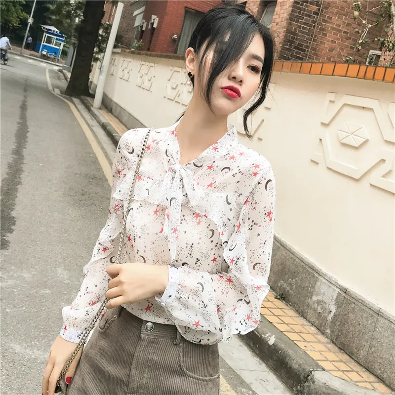 Spring And Autumn 2020 New Style Korean-style Hipster Long-sleeve Blouse Lace-up Loose-Fit Western Style Young Chiffon Tops Shir
Spring And Autumn 2020 New Style Korean-style Hipster Long-sleeve Blouse Lace-up Loose-Fit Western Style Young Chiffon Tops Shir